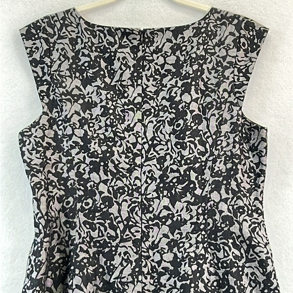 J. Crew Sheath Dress Size 12 Black/Gray Linen Blend Cap Sleeves Lined EUC - Picture 7 of 12
